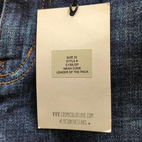 NWT Cosmic Blue Love Adrianne Distressed Boyfriend Jeans Size 14 - Picture 2 of 6